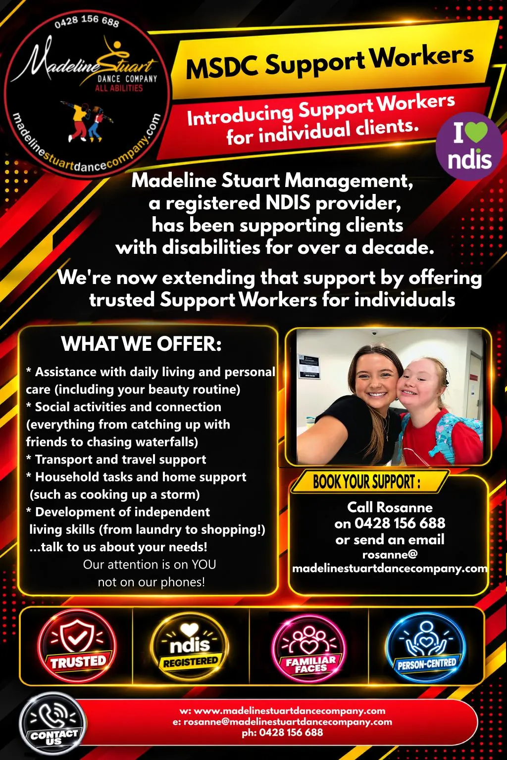 Support Work - Madeline Stuart Dance Company